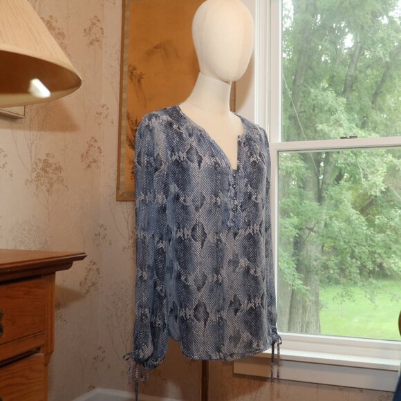 WHITE HOUSE Long Sleeve SNAKESKIN Print Blouse - Picture 10 of 12